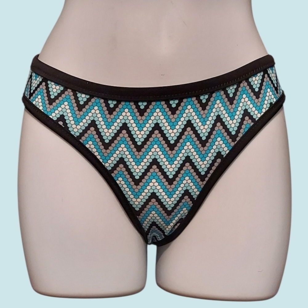 NWT Speedo Blue and Black Chevron Bikini Bottom Size XS